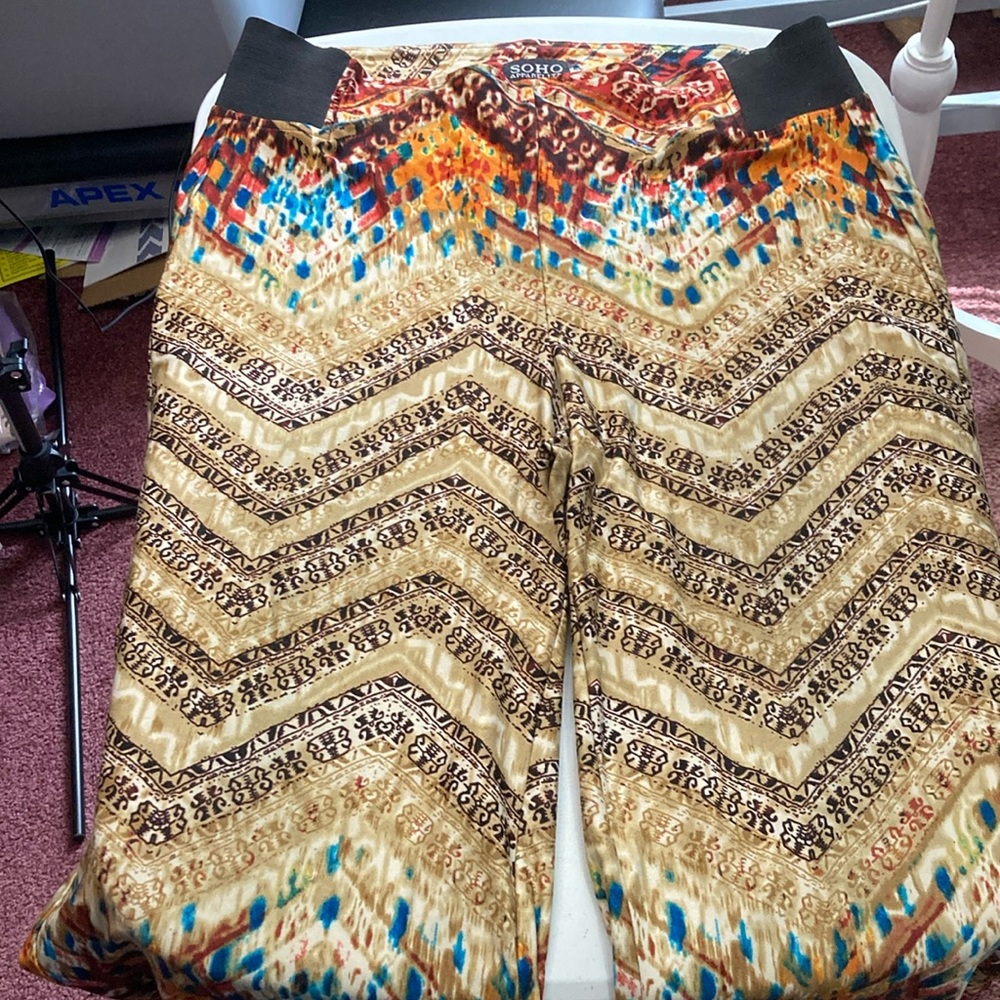 SOHO Apparel LTD Boho Palazzo Wide Leg Pants EXCELLENT CONDITION